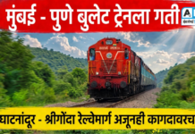 मुंबई – पुणे बुलेट ट्रेनला गती : घाटनांदूर – श्रीगोंदा रेल्वेमार्ग अजूनही कागदावरच…!