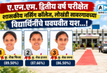 ए.एन.एम. द्वितीय वर्ष परीक्षेत शासकीय नर्सिंग कॉलेज, लोखंडी सावरगावच्या विद्यार्थिनींचे घवघवीत यश…!